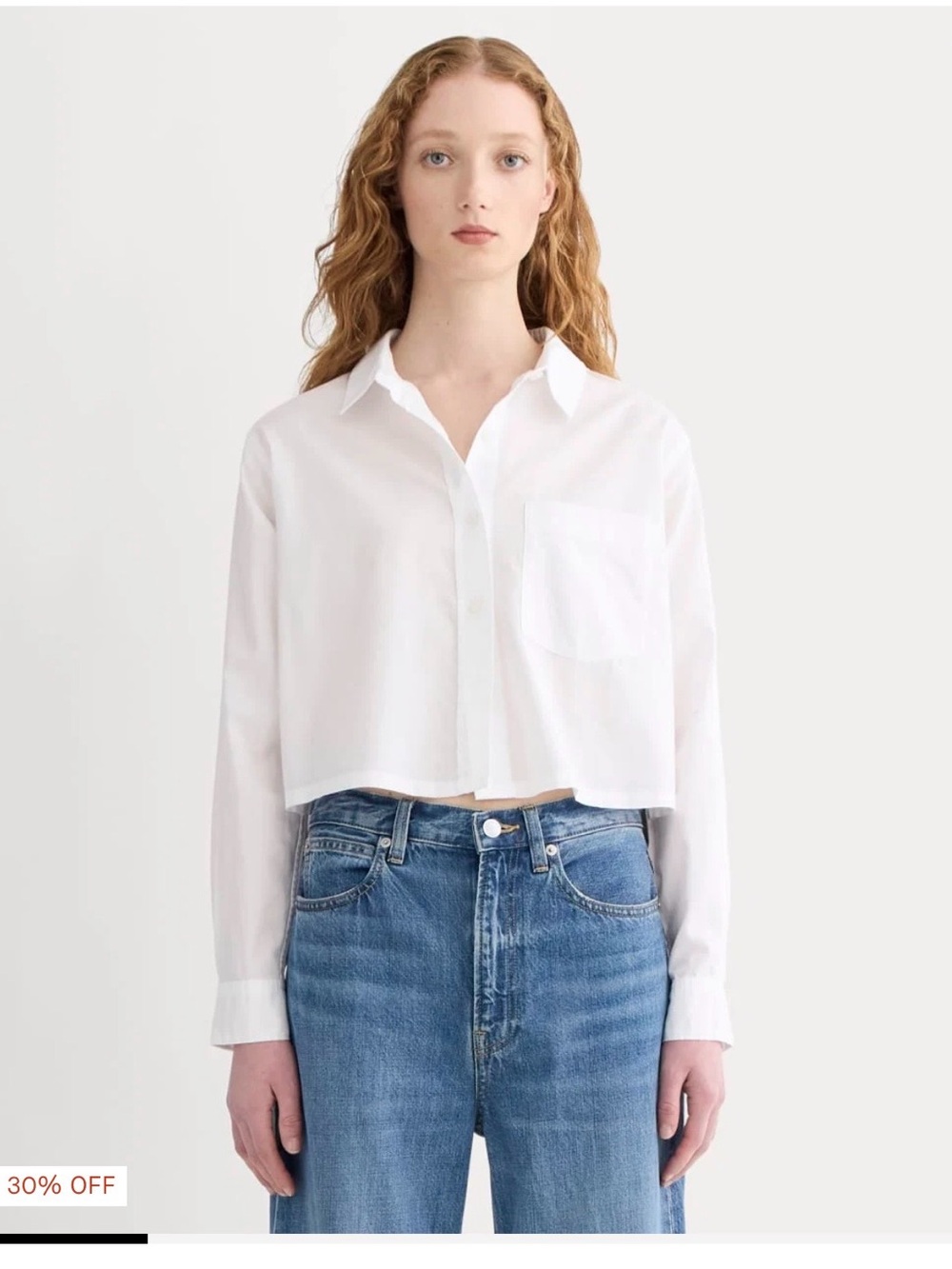 Everlane The Way-Short Shirt in Silky Cotton White Medium
